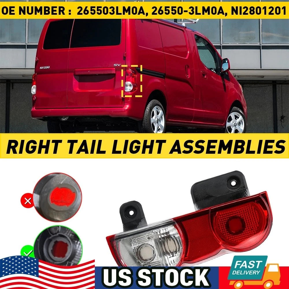 Tail Light Assembly for Nissan NV200 (2013–2018) Right Passenger Side Halogen