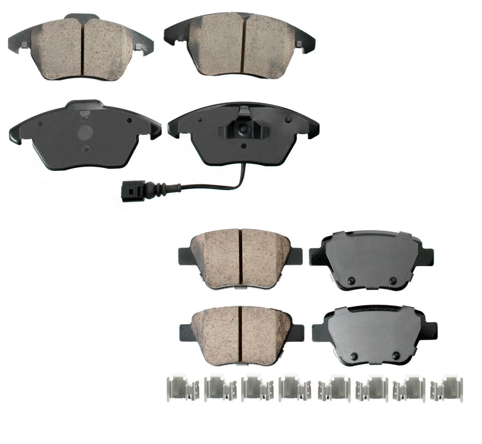 Akebono Euro Ceramic Brake Pads Kit for Audi A3 Quattro, VW Eos, Golf GTI, Jetta (2006–2016)