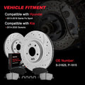Set of 2 Front Drilled Brake Rotors & Ceramic Pads for KIA Sorento (2014–2020)