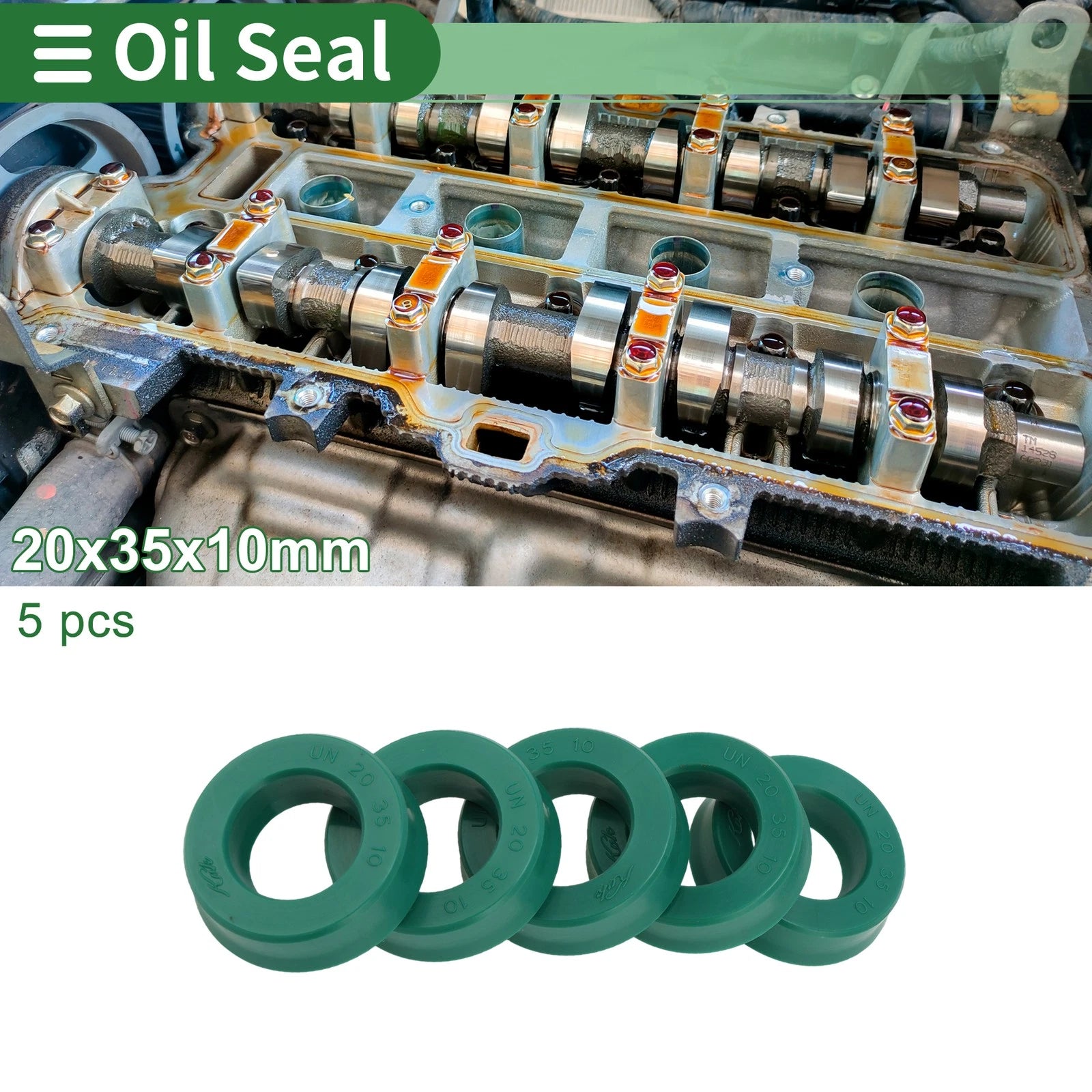 Set of 5 Oil Seal Ring 20x35x10mm for Rotary Shaft (High Pressure)