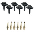 Set of 6 Ignition Coils & NGK Laser Platinum Spark Plugs for Audi A6 Quattro