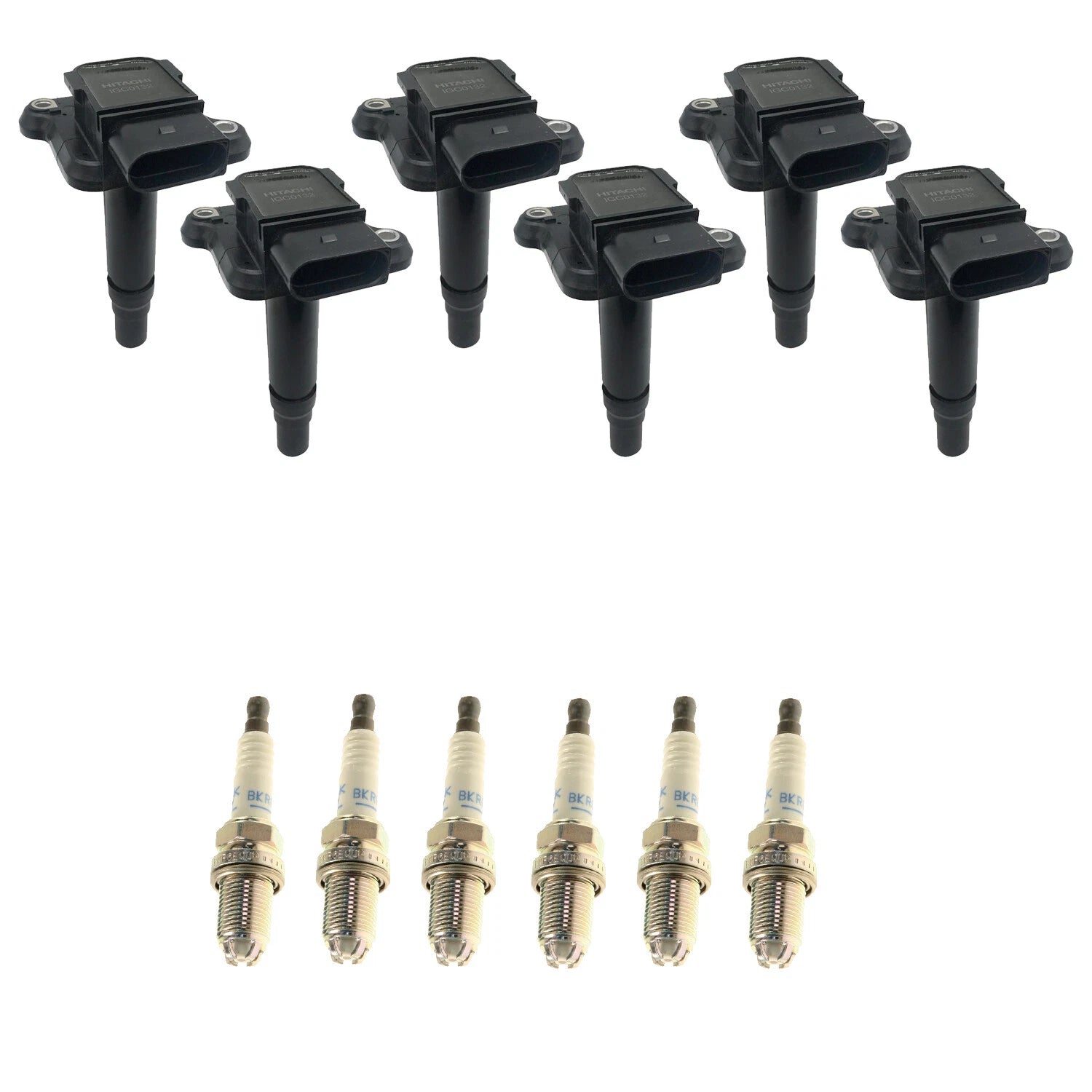 Set of 6 Ignition Coils & NGK Laser Platinum Spark Plugs for Audi A6 Quattro