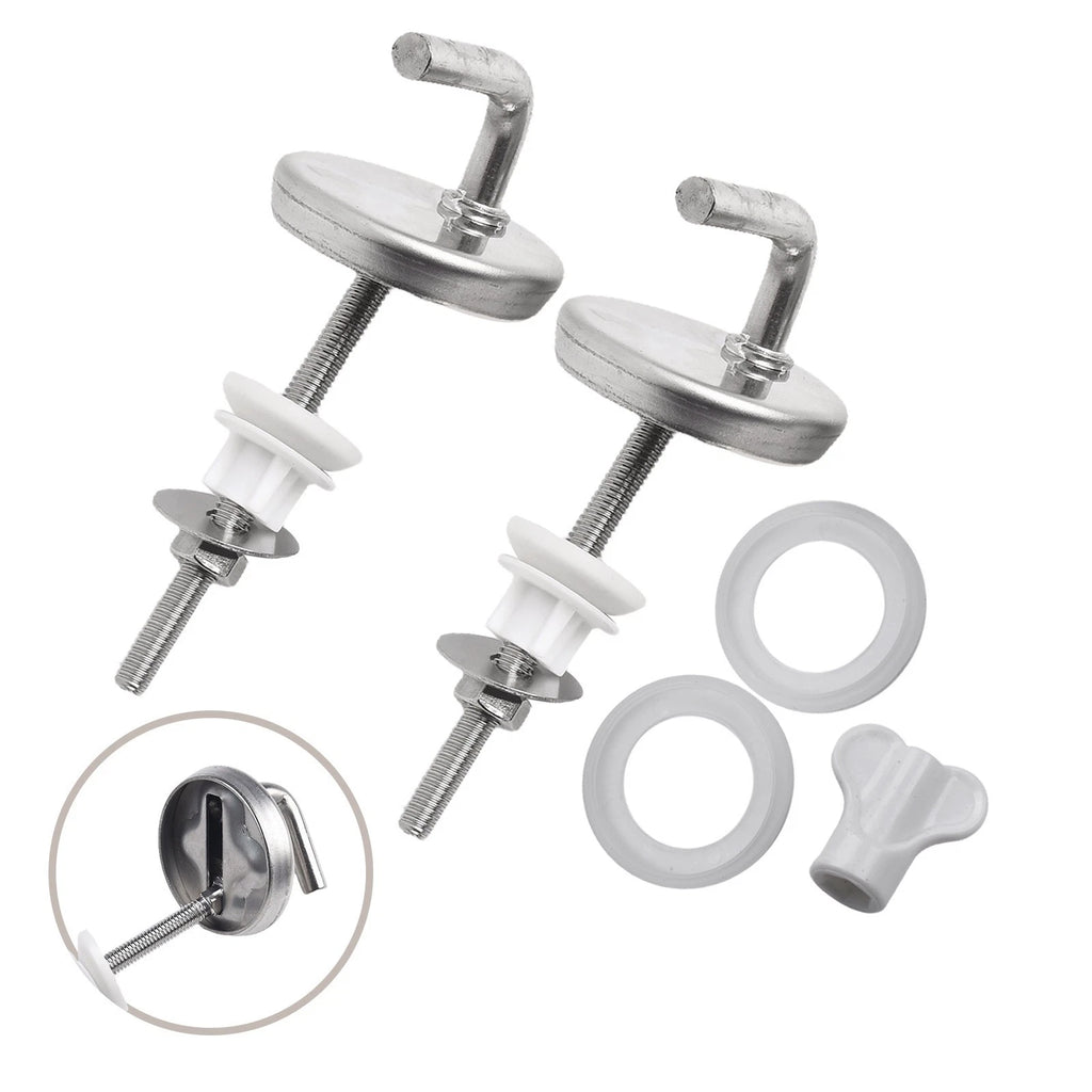 Toilet Seat Hinge Set of 2 for Stainless Steel (No Noise)