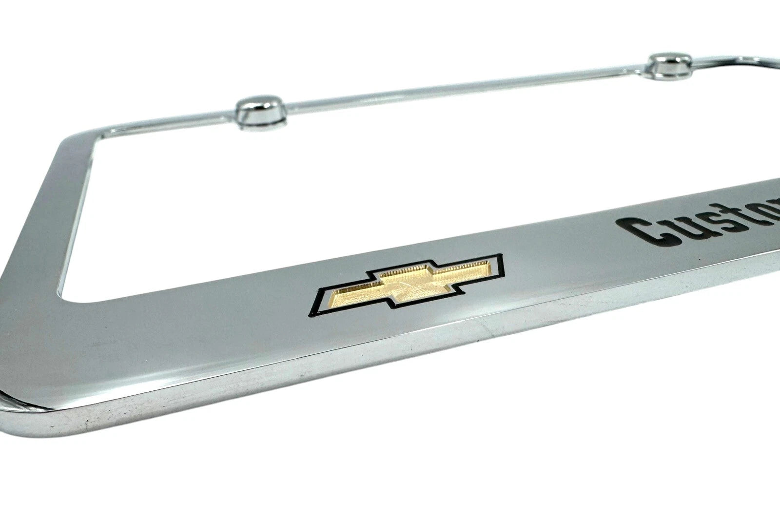 Chrome Engraved Licensed License Plate Frame with Bowtie for Chevrolet Custom (2010–2018)