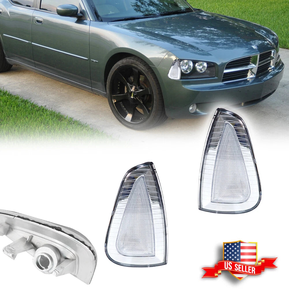Chrome Lens Corner Parking Marker Signal Lights for Dodge Charger (2006–2010)