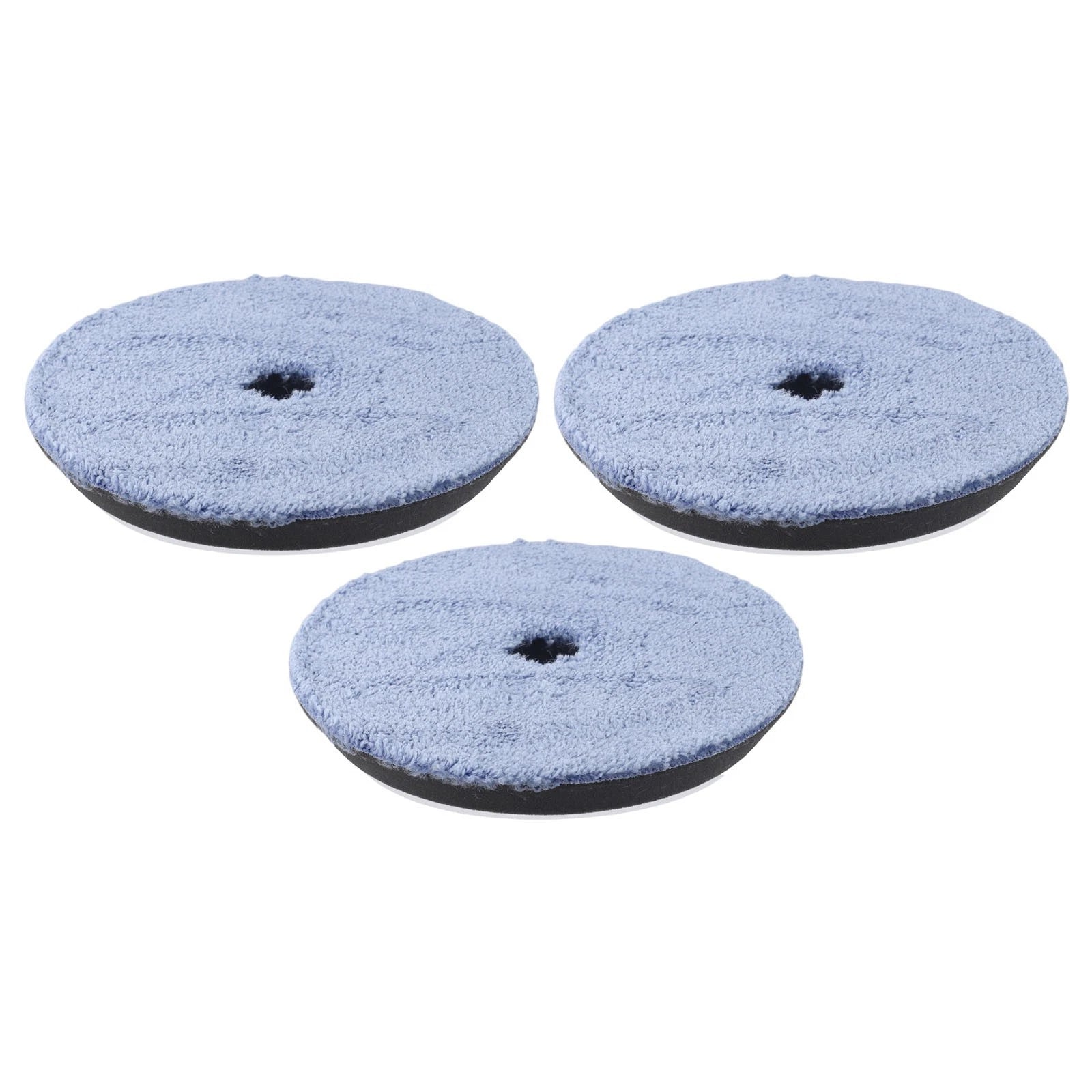 3X Blue Microfibre Pad 150mm for Machine Polishing (6 Inch)