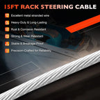15 FT Back Mount Steering Cable Kit SS14115 for Seastar Teleflex (N/A)