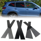 6 x Black Door Trim Pillar Post Covers for Subaru Forester (2019-2021)