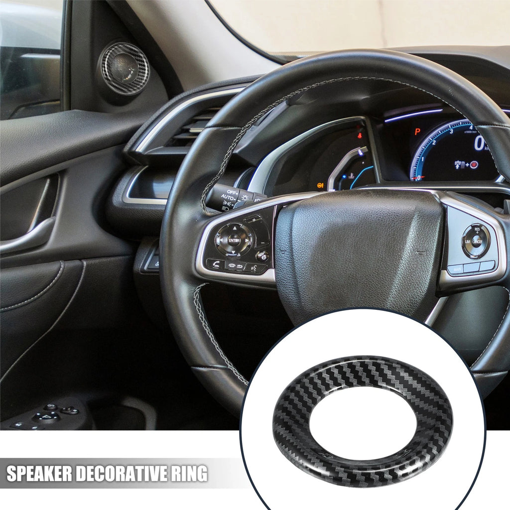 2pcs Loudspeaker Circle Trim for Honda Civic (2016–2021) Carbon Fiber