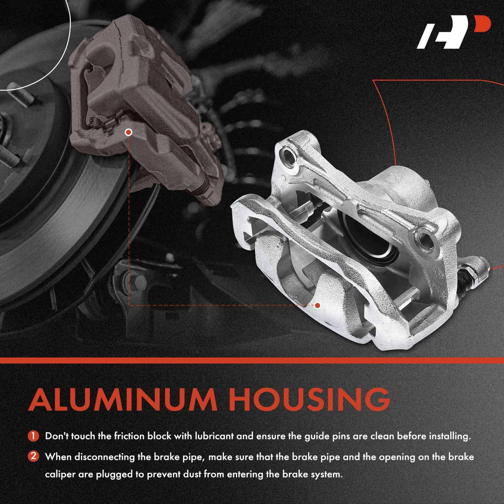 Pair Front Disc Brake Calipers & Ceramic Brake Pads for Nissan Sentra (2013–2019)