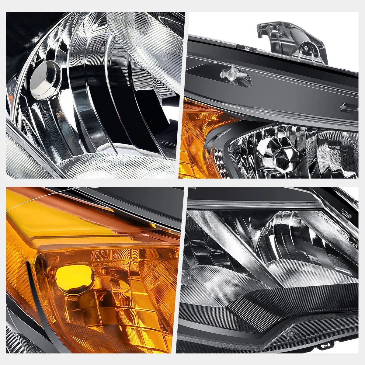 Right Side Headlight Lamp Chrome/Amber for Honda Civic Coupe (2014–2015)