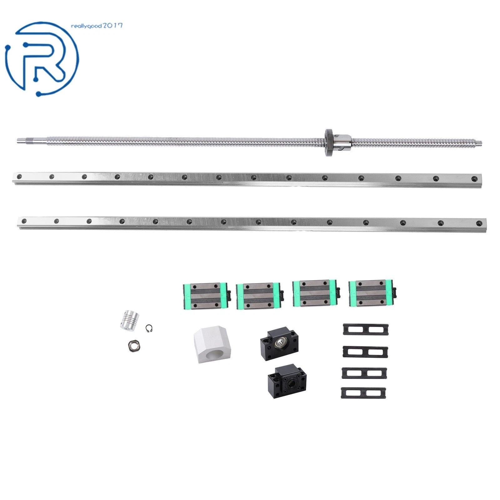 Set of 2 Linear Guide Rails for HGR20 with Ballscrew Kit (800mm)