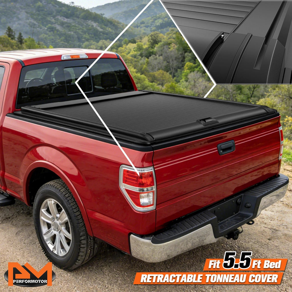 Retractable Tonneau Cover for Ford F-150 (2009–2026) 5.5Ft Bed w/Mounting Rails