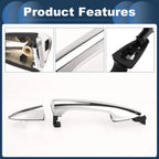 Front Right Exterior Door Handle for Kia Rio (2011) - Silver Tone
