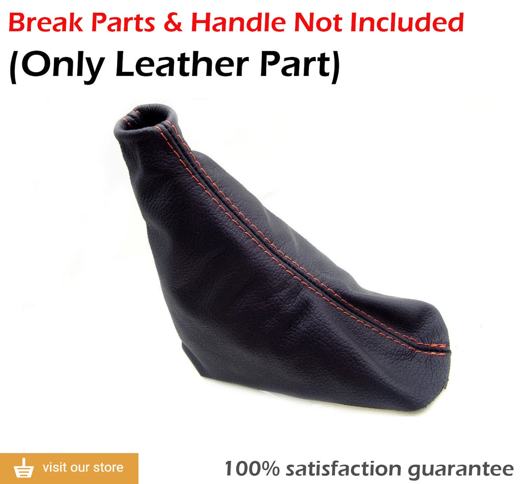E Brake Boot for Ford Mustang (2010–2014) - Leather Synthetic, Orange Stitch
