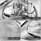 Set of 2 Chrome Housing Amber Corner Headlights for Honda Civic EK/EJ/EM (1996–1998)
