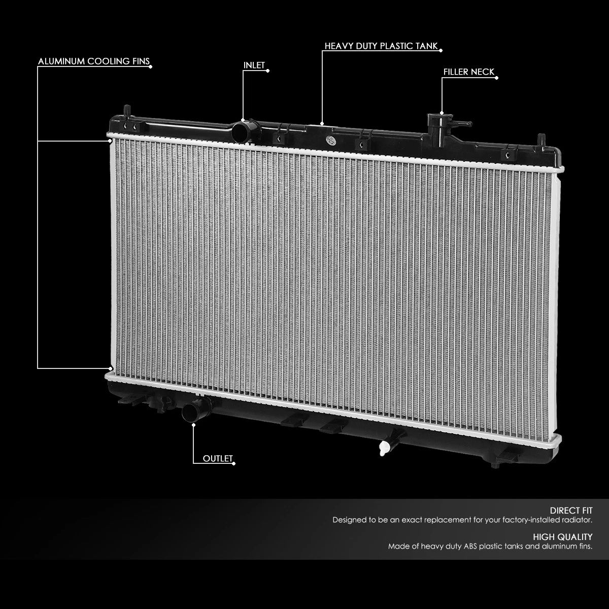 Aluminum Core Radiator for Honda Accord/Acura TLX (2013–2019) DPI 13363