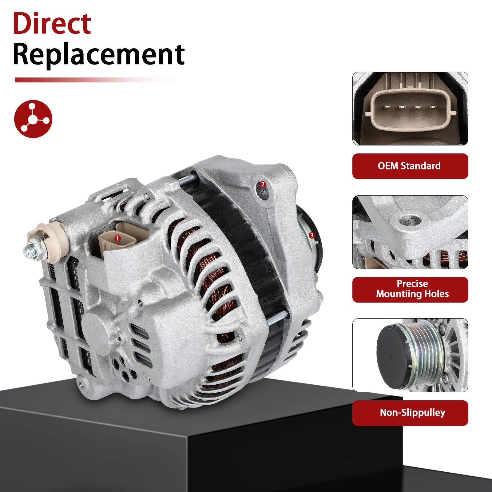 Alternator for Mitsubishi Lancer L4 2.4L (2009-2010)
