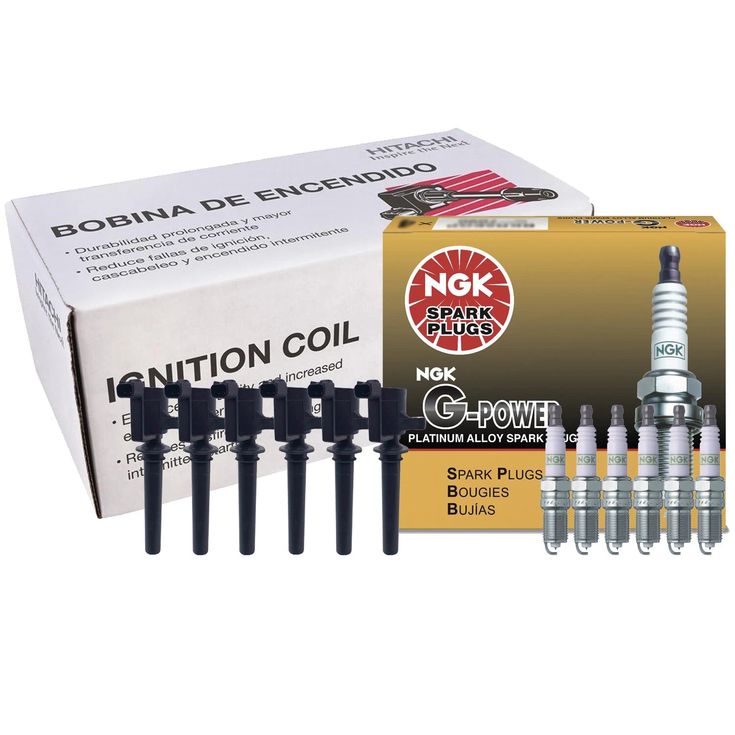 Set of 6 Ignition Coils & Spark Plugs for Ford Mercury 3.0 (1990–2005)