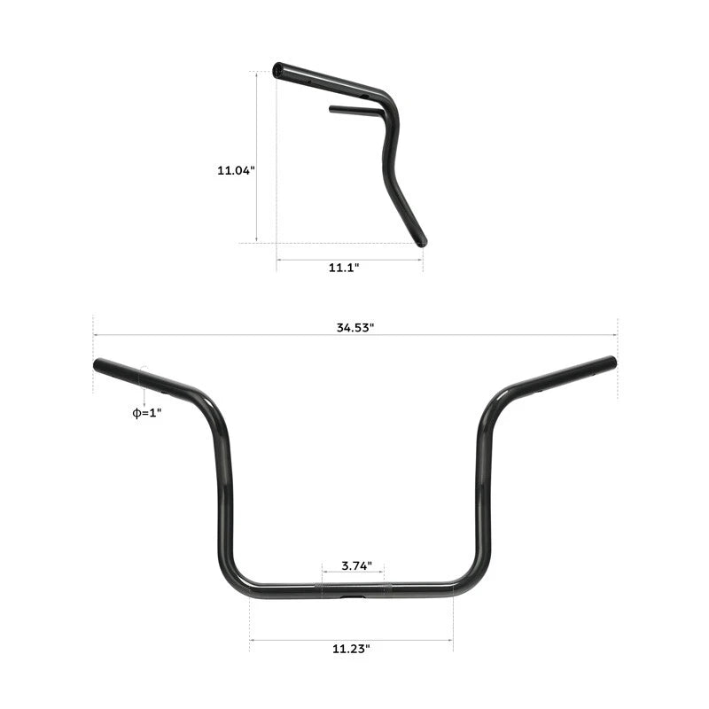 12" Rise Ape Hanger Handlebar for Harley Street Glide FLHX (2024-2025)
