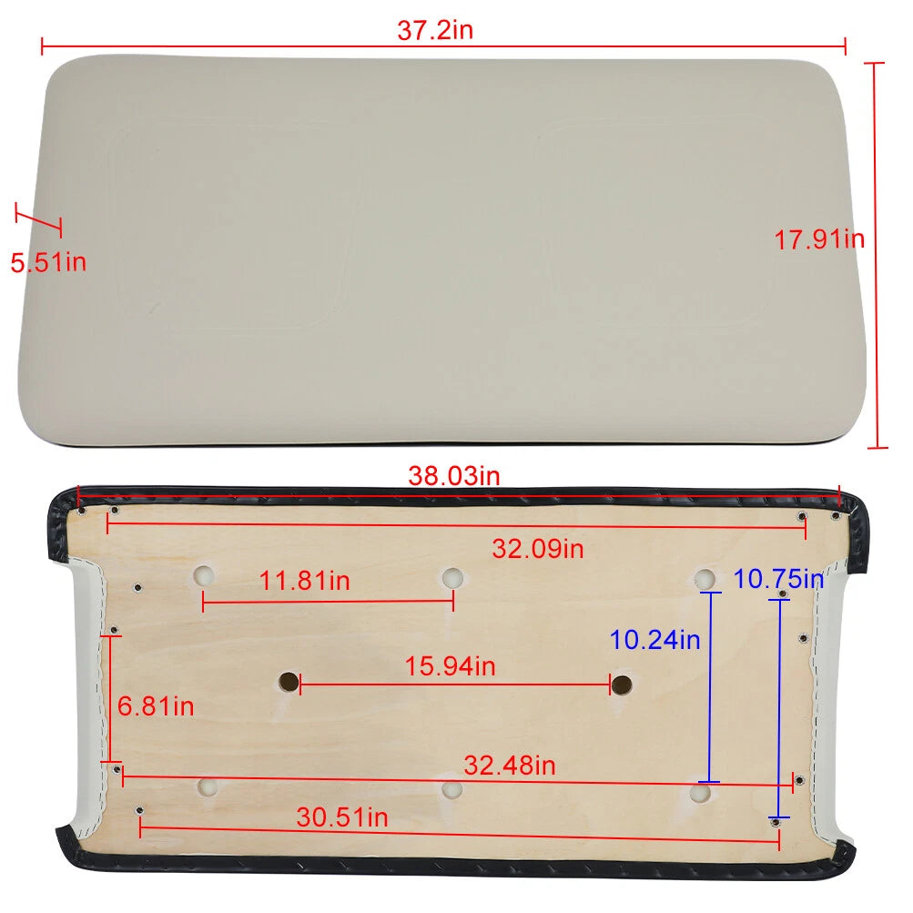 Front Seat Cushion for Club Car DS Golf Cart (White)