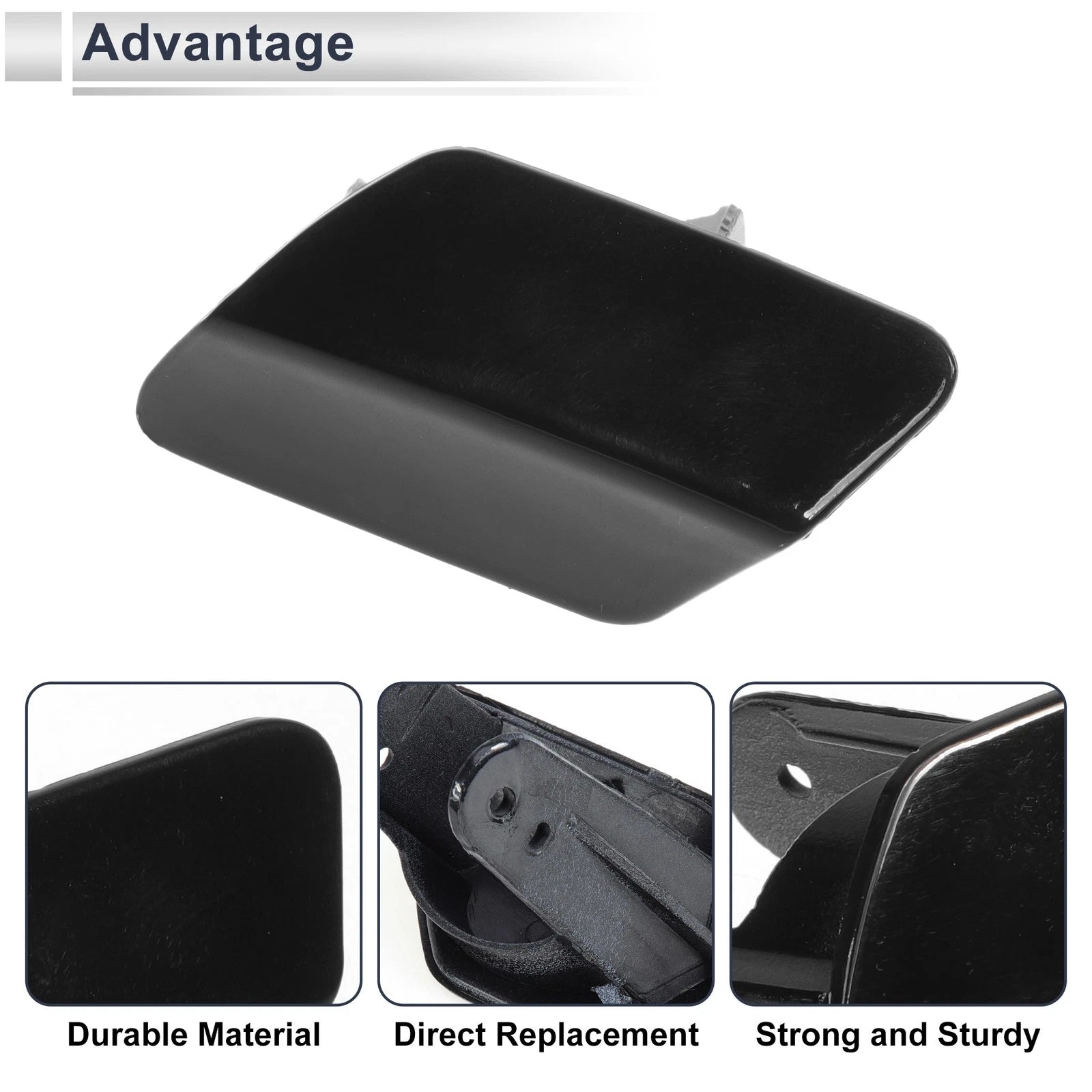 Front Left Headlight Washer Nozzle Cover for BMW 320i (2013–2018) Black