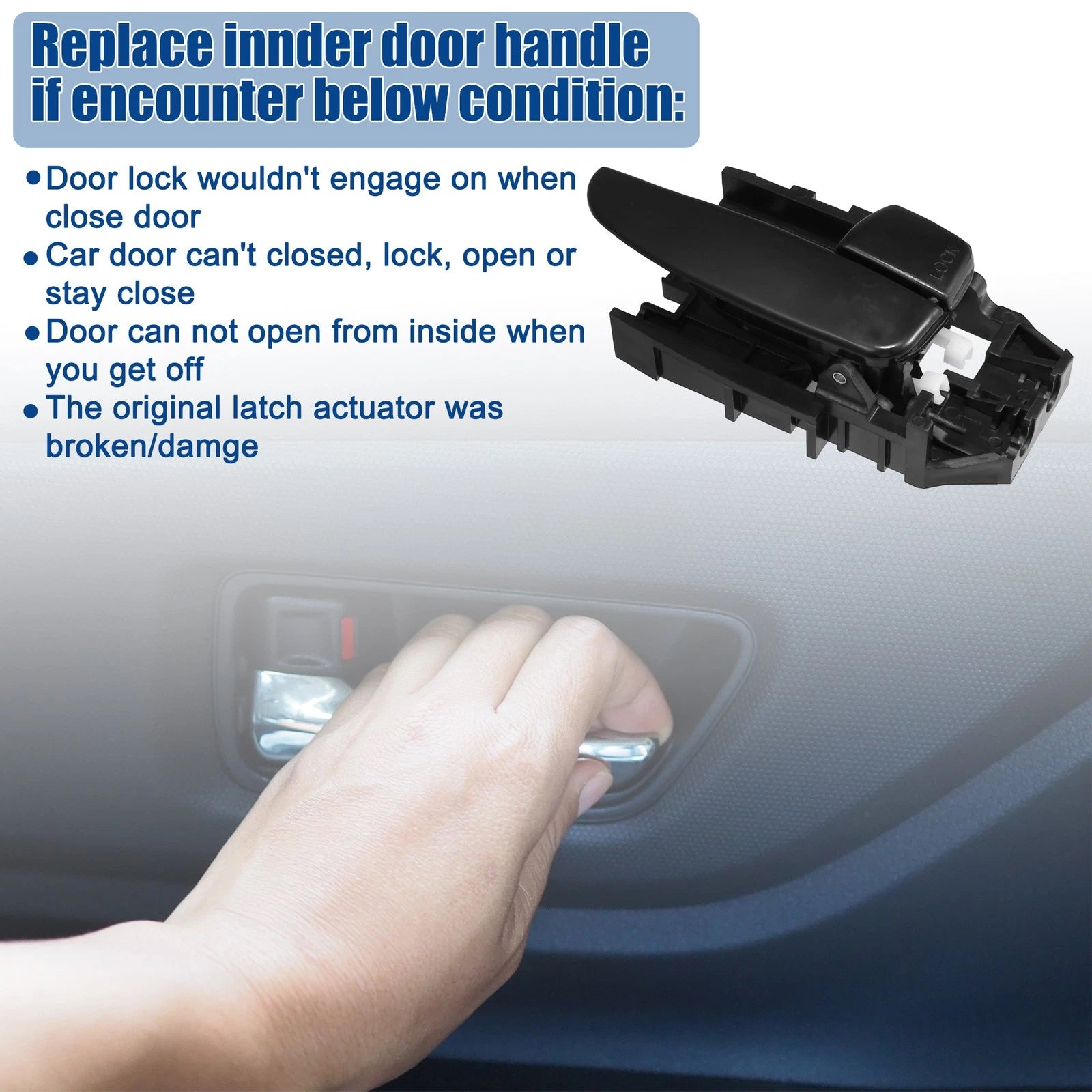 Front Right Inner Door Handle for Hyundai Elantra (2001–2006) No. 826202D000CA