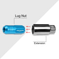 20Pc M12X1.25 Sky Blue JDM Closed End Cone Wheel Lug Nuts + Extension 20mm