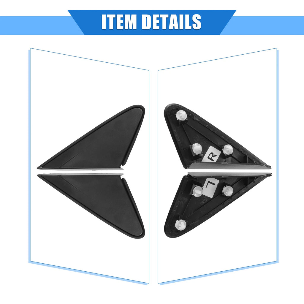 Pair Rear View Mirror Corner Triangle Trim for Chevy Cruze (2011–2016)