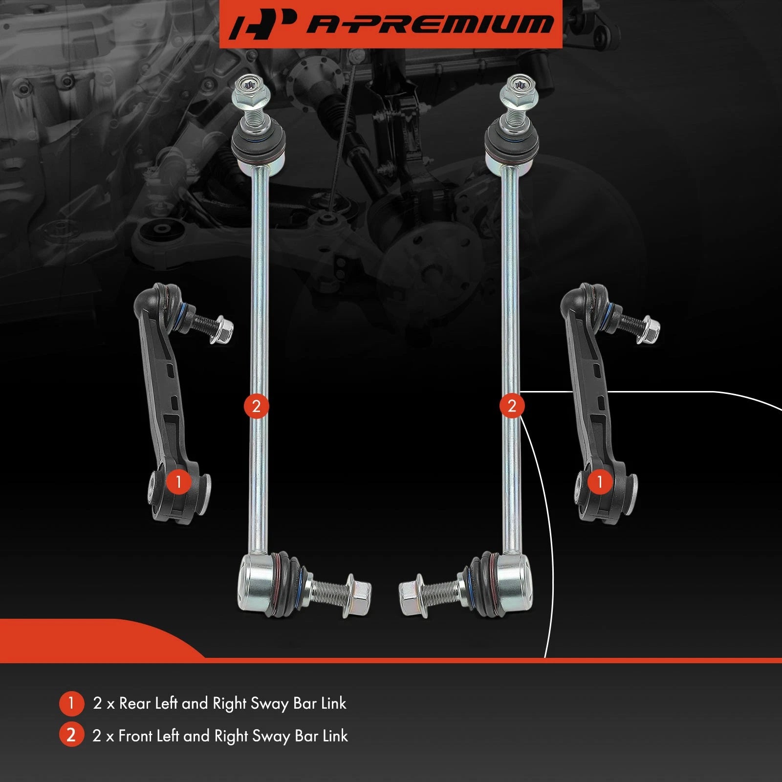 Set of 4 Sway Bar Links for BMW X3 X4 (2018–2023)