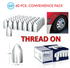 Chrome Bullet Lug Nut Covers Thread-On 33mm for Jeep Wrangler (2007–2024)