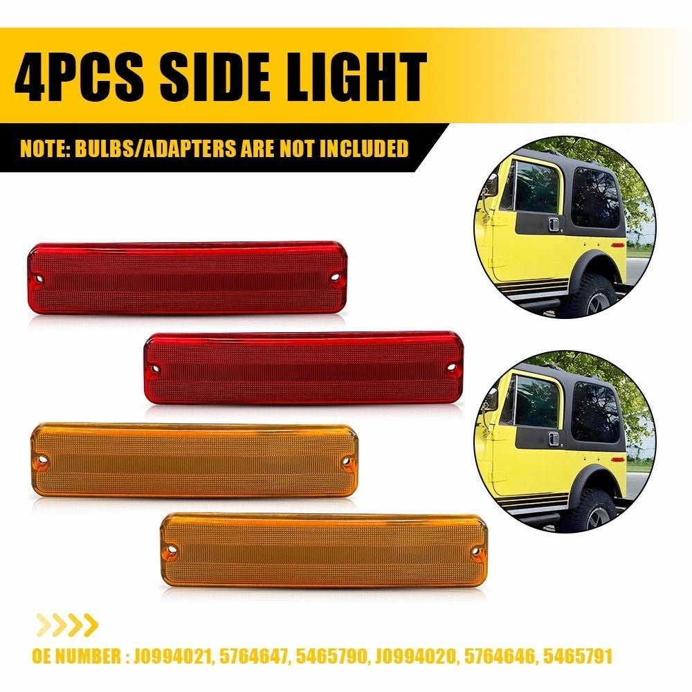 4Pcs LED Side Marker Light for Jeep Scrambler CJ8 (1981–1986) PY