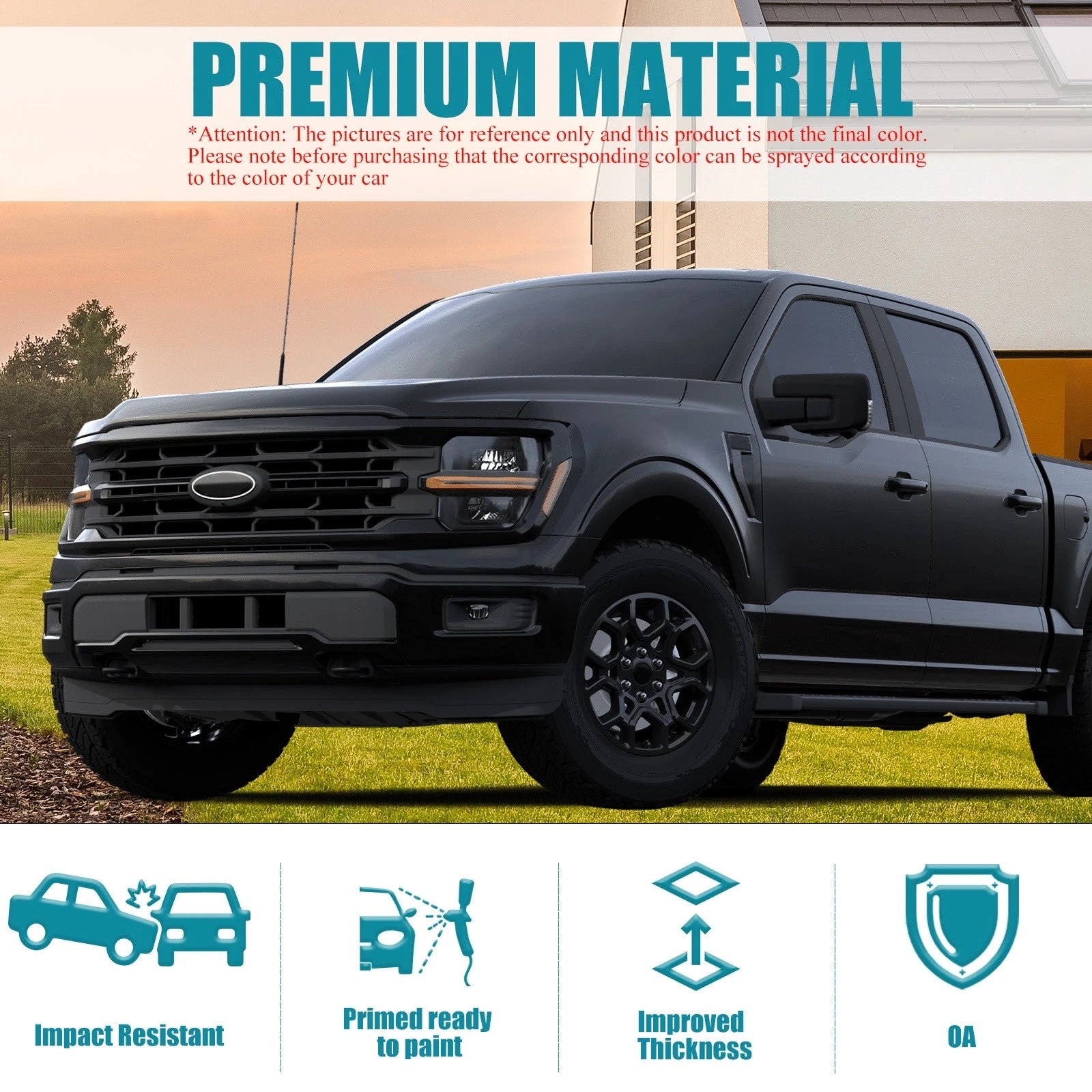 Black Steel Front Bumper Face Bar for Ford F-150 (2024–2025)