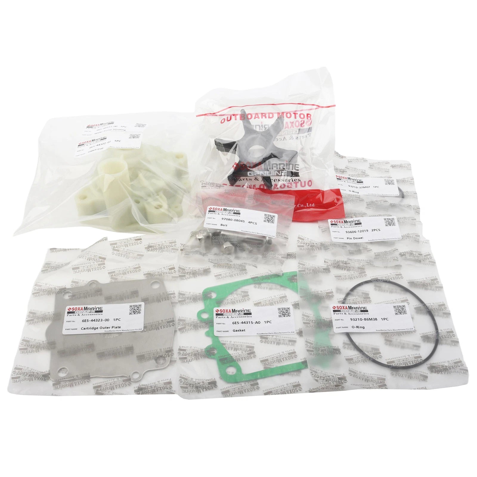 Water Pump Rebuild Service Kit 6E5-W0078-00 for Yamaha Outboard