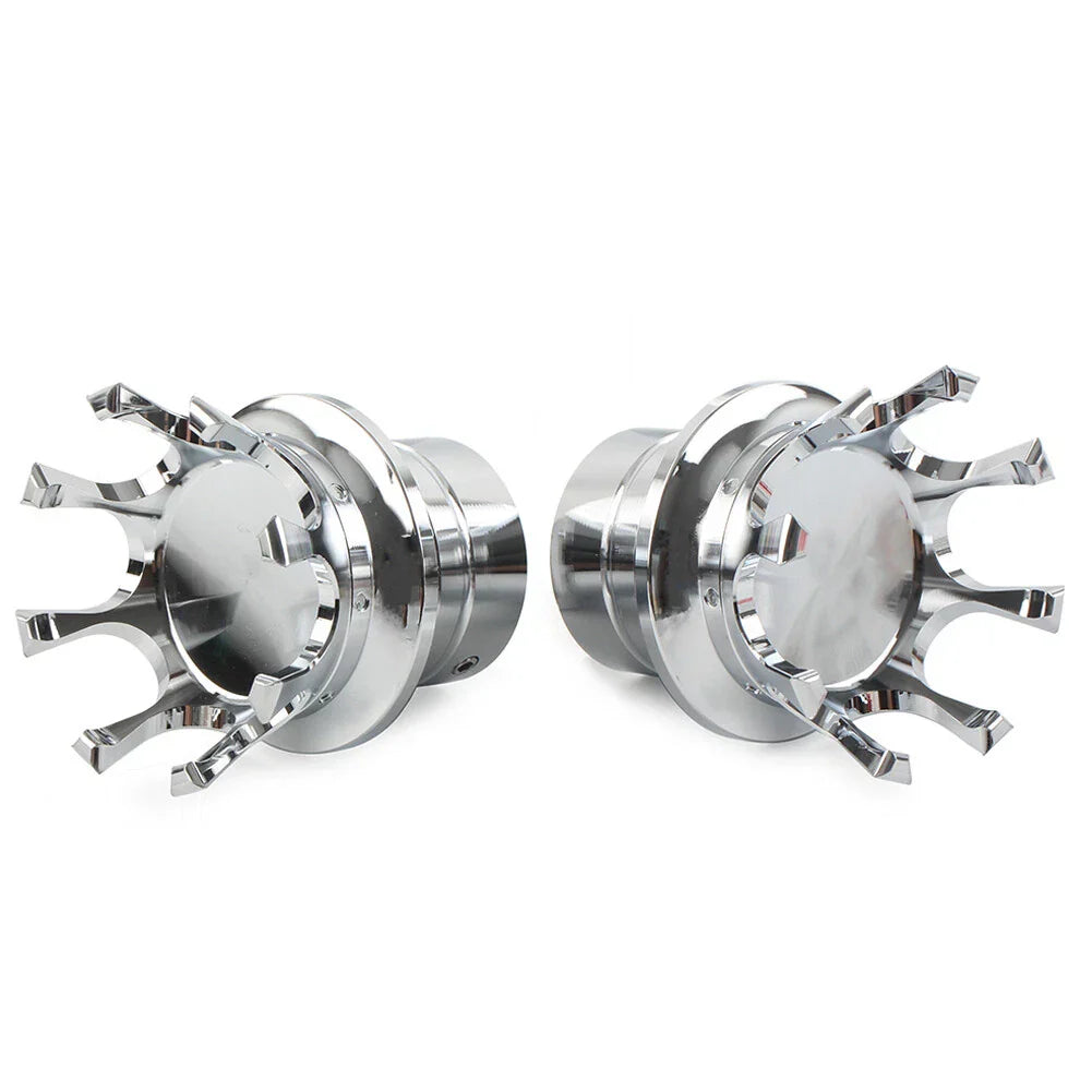Crown Front Axle Nut Covers  For Harley Softail Sportster Road King Chrome