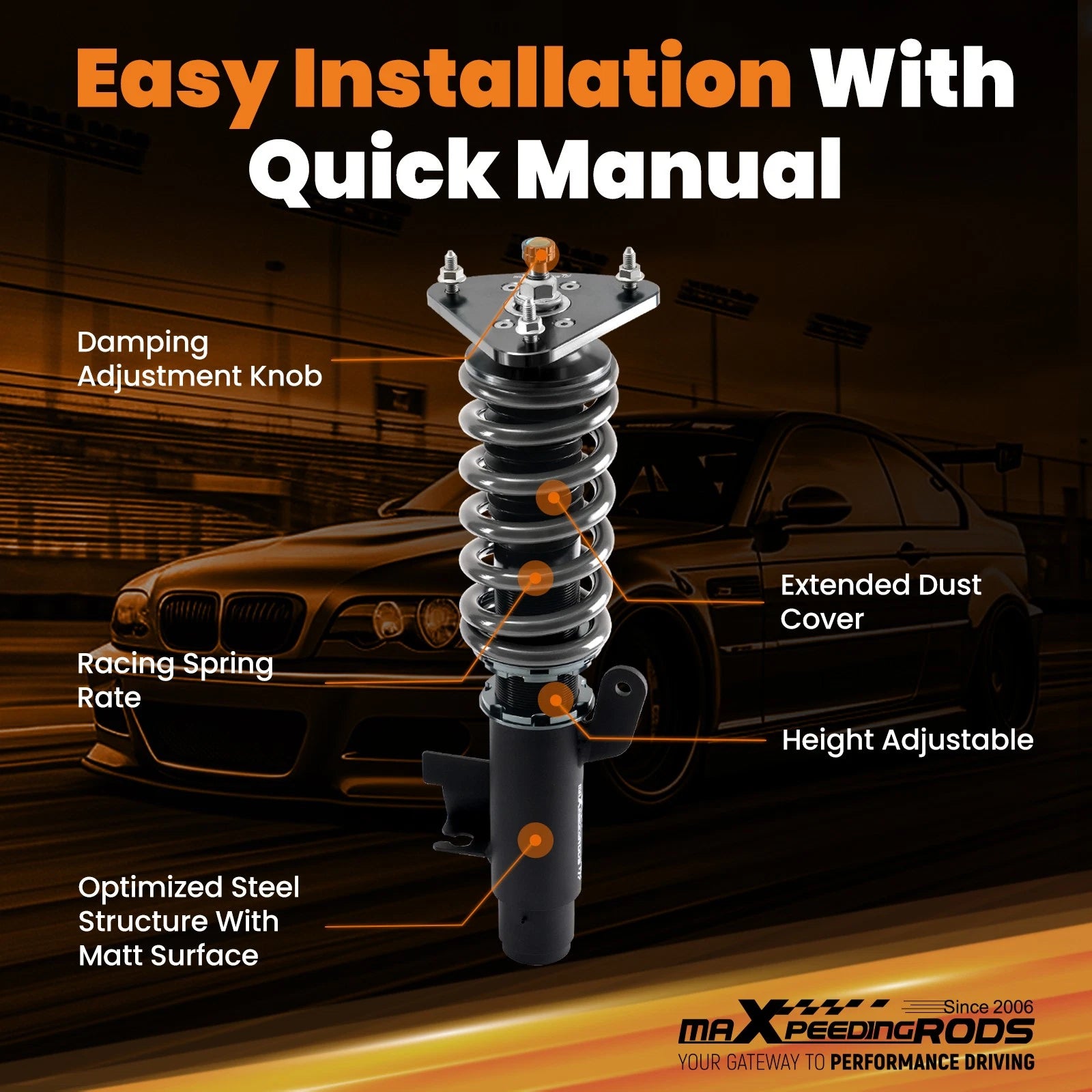 24-Way Damper Coilovers for Mazda 3 (2004-2013)