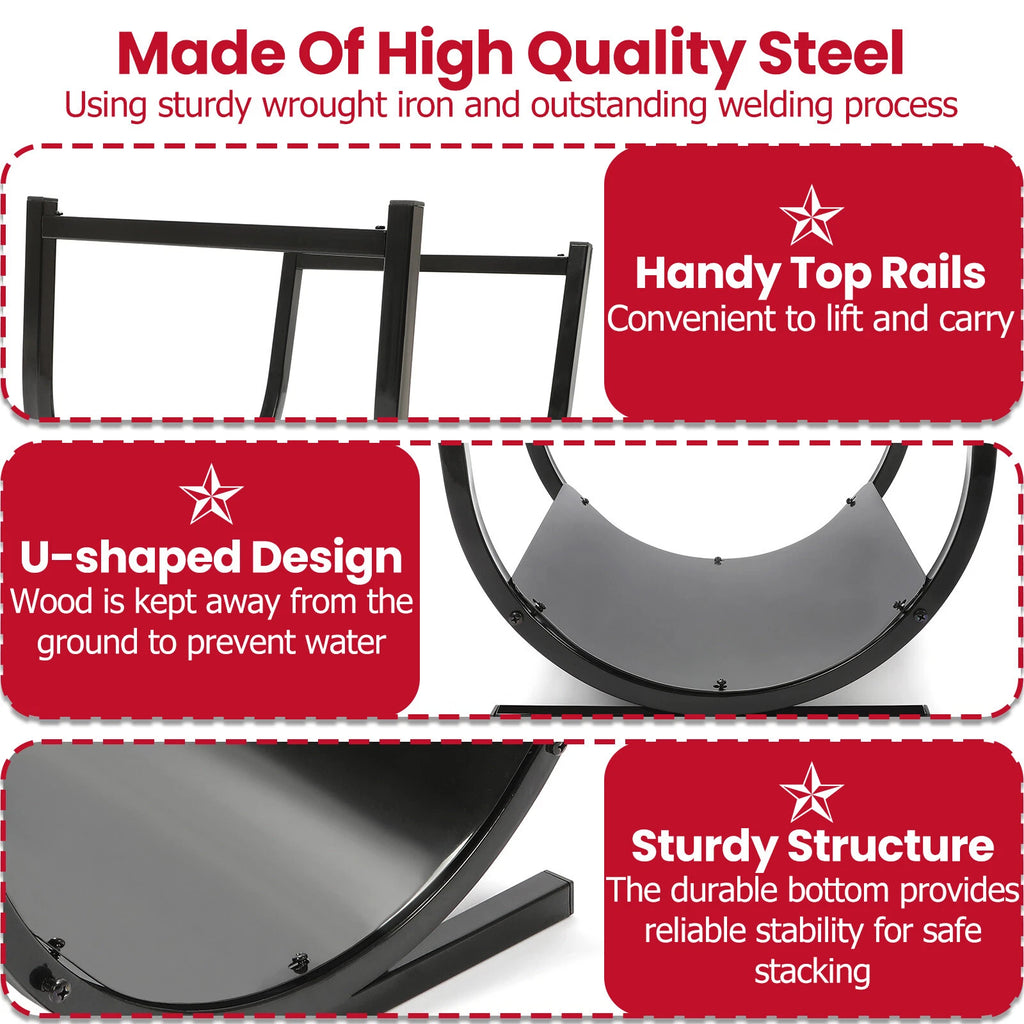 Firewood Rack for Fireplace (Metal)