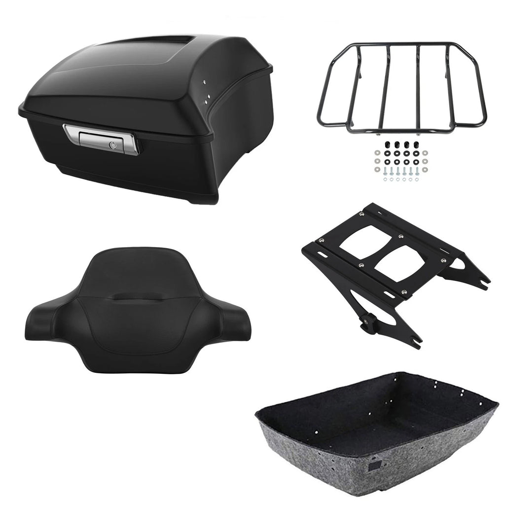 Matte Black Backrest Rack Mount for Harley Road Glide (2014–2026)