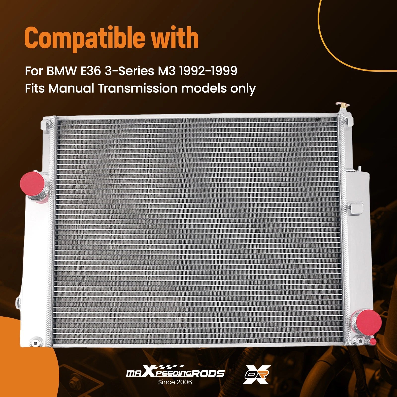 Aluminum Core Radiator for BMW E36 M3 (1992–1999) 17111728908 2Row
