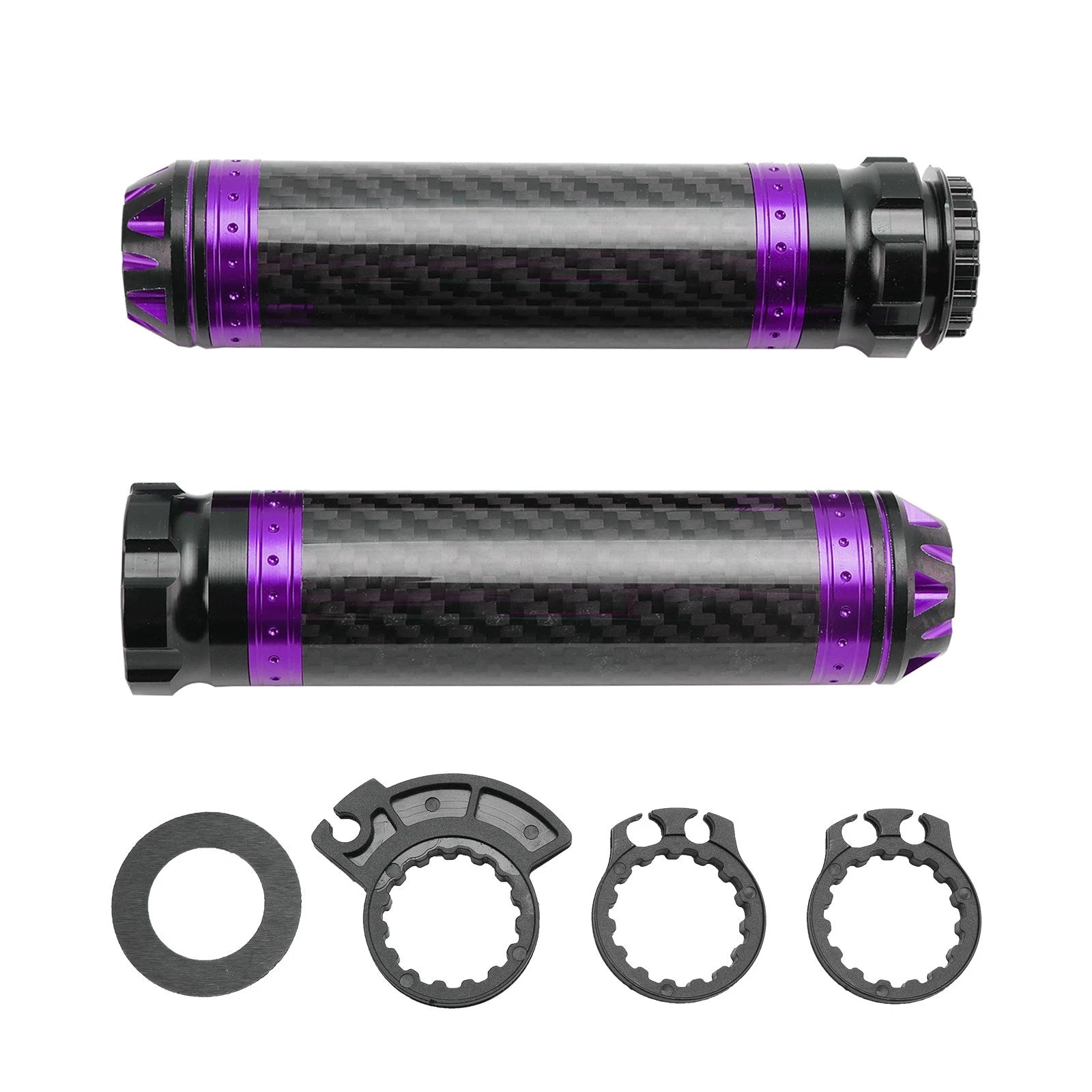 7/8" Motorcycle Handle Bar Grips for Universal Fit (Purple)