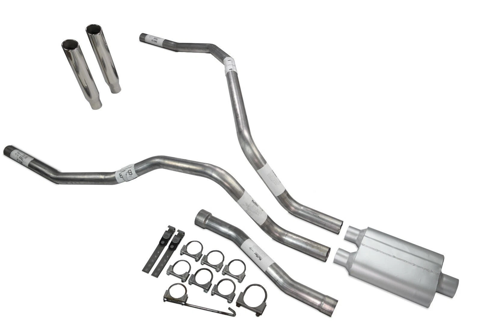 Dual Exhaust Muffler 2.5 inch for Nissan Titan (2004–2006) 2 Chamber Rolled Edge Tip