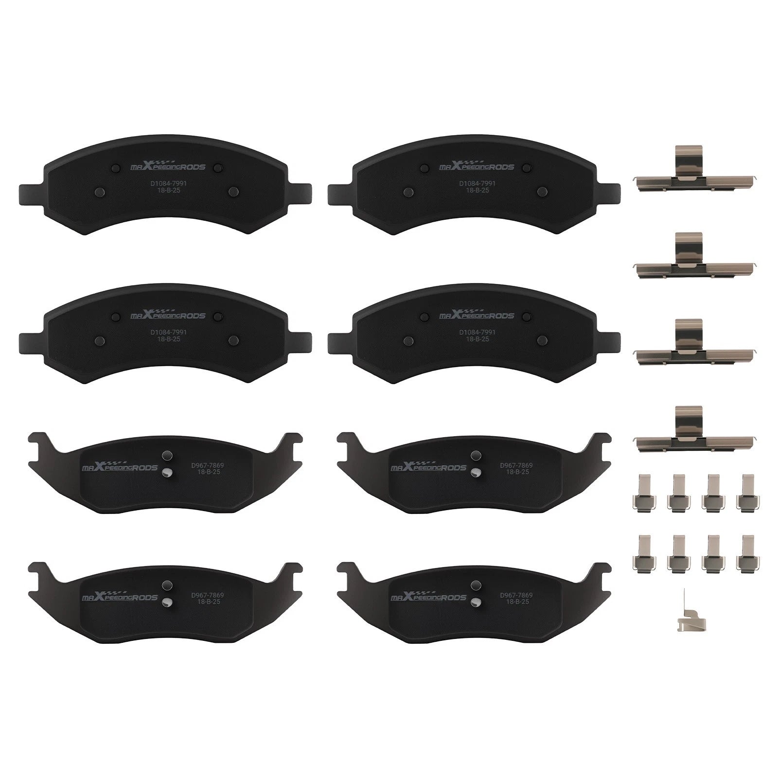 Set of 4 Front & Rear Ceramic Brake Pads for Chrysler Aspen/Dodge Durango (2007–2009) P-1084