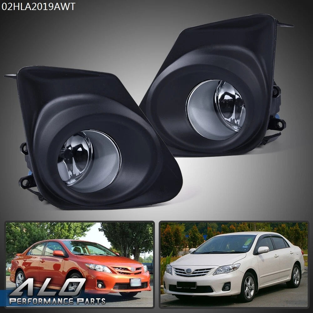 Fog Light Lamp Set for Toyota Corolla (2011–2013) Clear Lens with Bezel & Switch