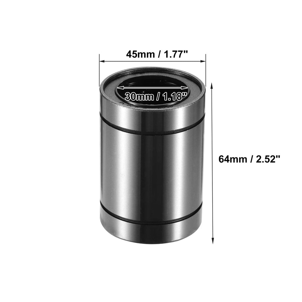 2 Pcs LM30UU Linear Ball Bearings for Car (30mm ID x 45mm OD x 64mm)
