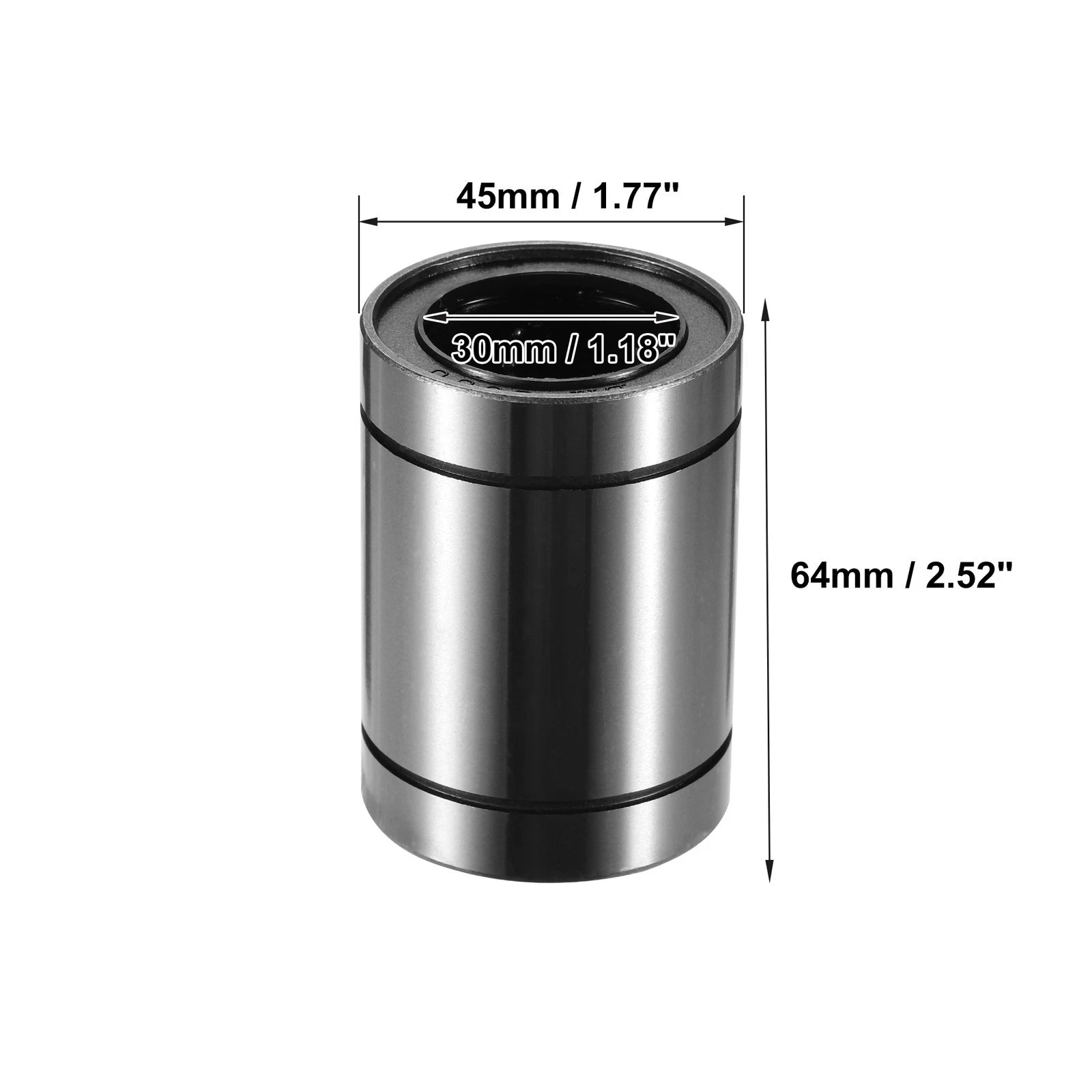 2 Pcs LM30UU Linear Ball Bearings for Car (30mm ID x 45mm OD x 64mm)