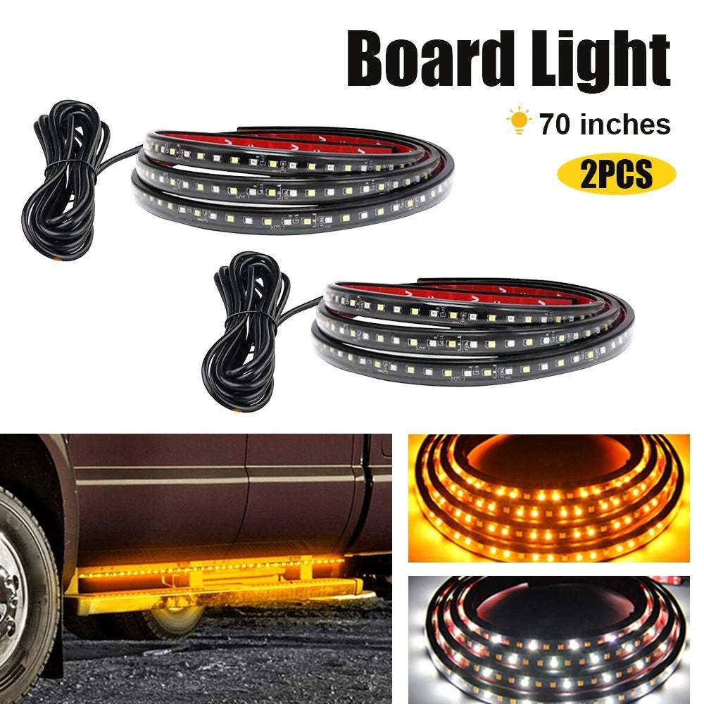 2X 70" LED Running Board Light for - Amber/White