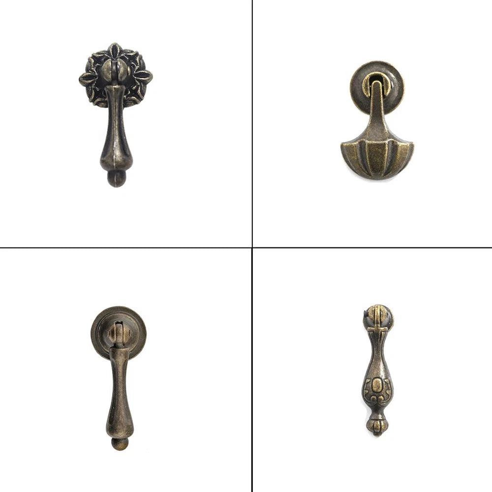 Set of 10 Vintage Door Pull Handles for Cabinets and Drawers
