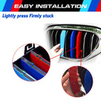 9-Beam M-Colored Strips Kidney Grille Insert for BMW 5 Series (2017-2020)