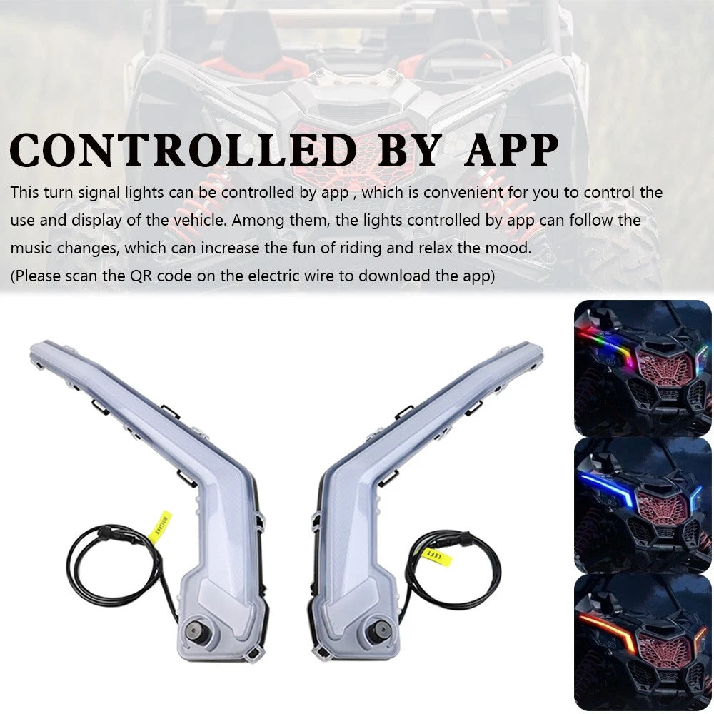 Front Signature Turn Signal Light RGB for Can Am Maverick X3 MAX (2017–2023) #3