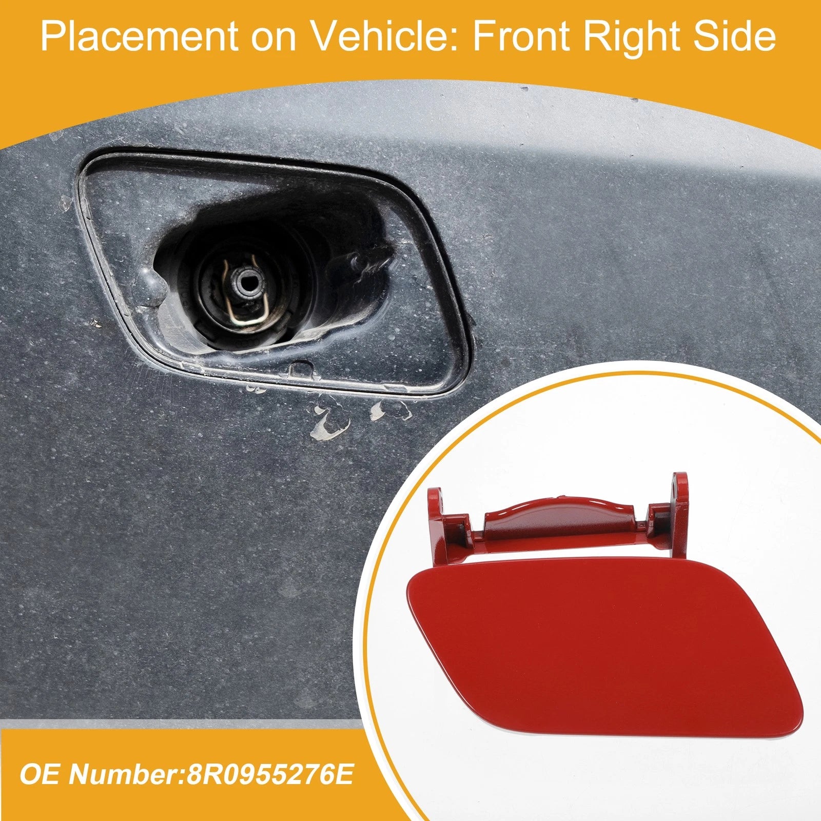 Front Right Washer Nozzle Cover Cap for Audi Q5 (2013–2017) Red